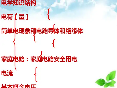 初中物理初三电学知识总结ppt