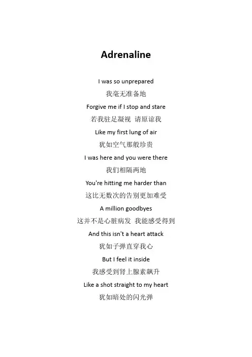 张杰《Adrenaline》歌词(专辑：Adrenaline(feat.张杰))