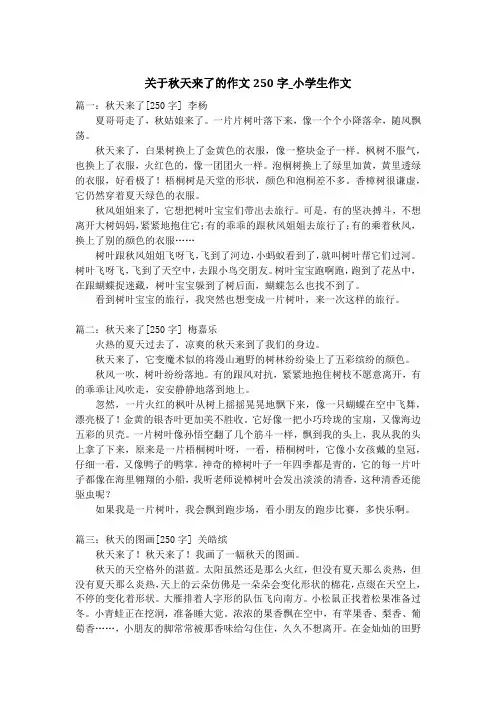 关于秋天来了的作文250字_小学生作文