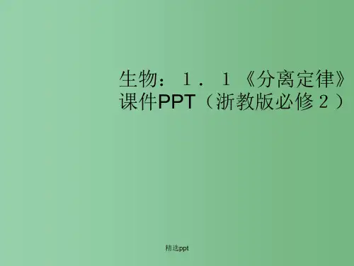 高中生物 1.1《分离定律》课件 浙教版必修2