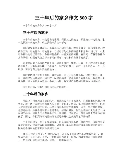 三十年后的家乡作文300字