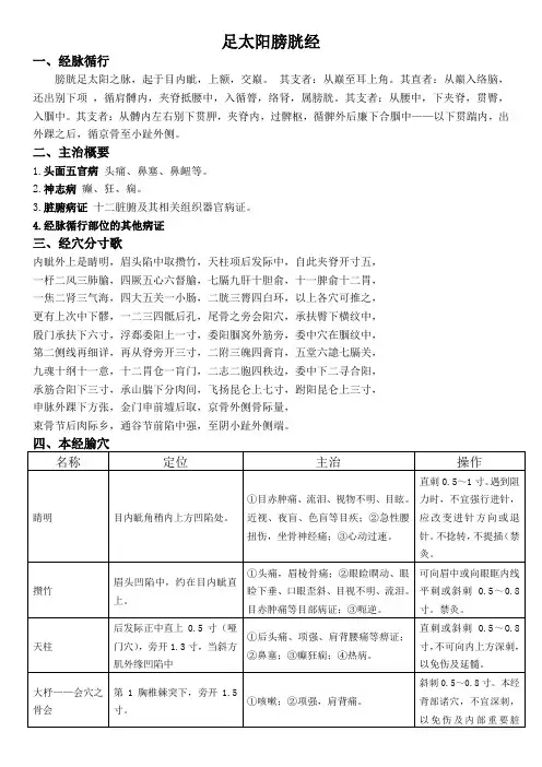 足太阳膀胱经