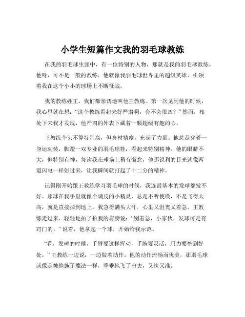小学生短篇作文我的羽毛球教练