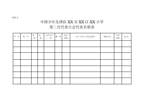 少代会代表名册表