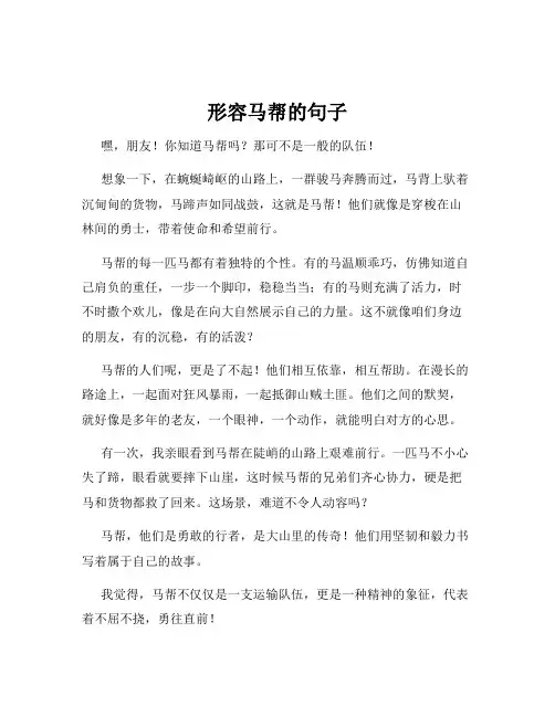 形容马帮的句子