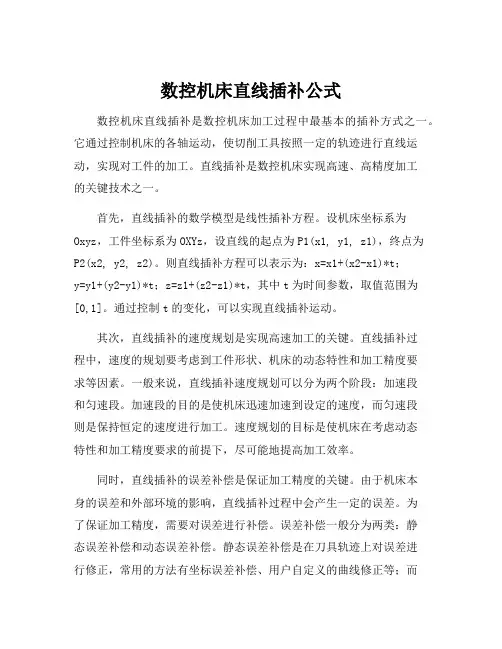 数控机床直线插补公式