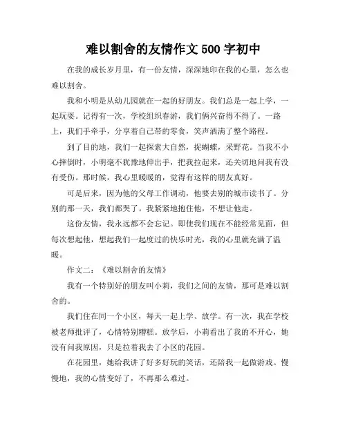 难以割舍的友情作文500字初中