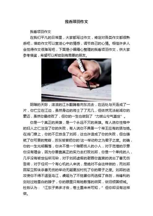 我看项羽作文
