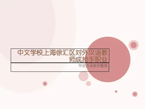 报告中文学校上海徐汇区对外汉语教师成抢手职业