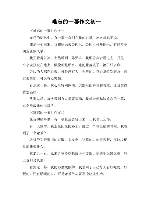 难忘的一幕作文初一