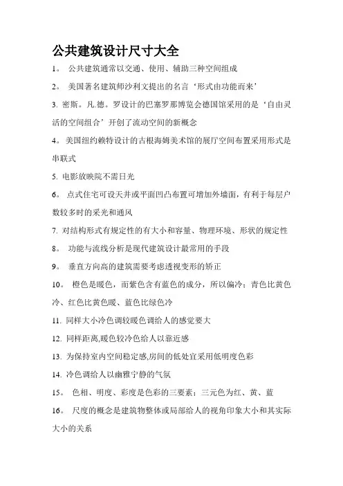 公共建筑设计尺寸大全