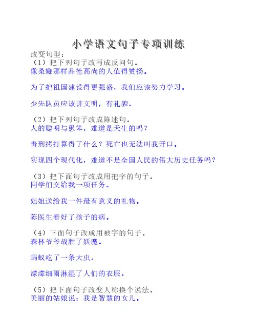 小学语文句子专项训练
