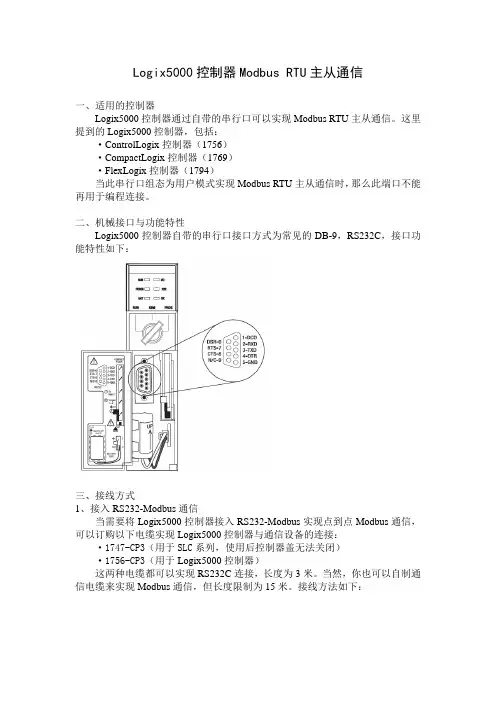 Logix5000控制器ModbusRTU主从通信OK