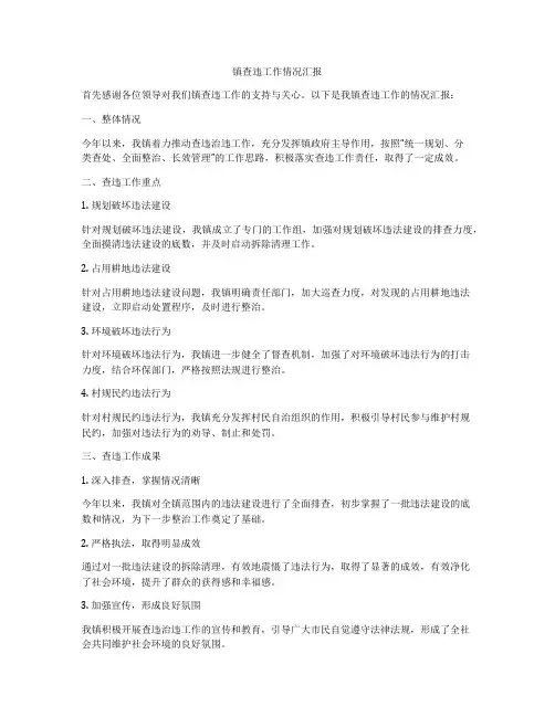 镇查违工作情况汇报
