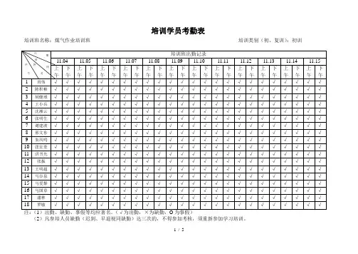 07.培训学员考勤表