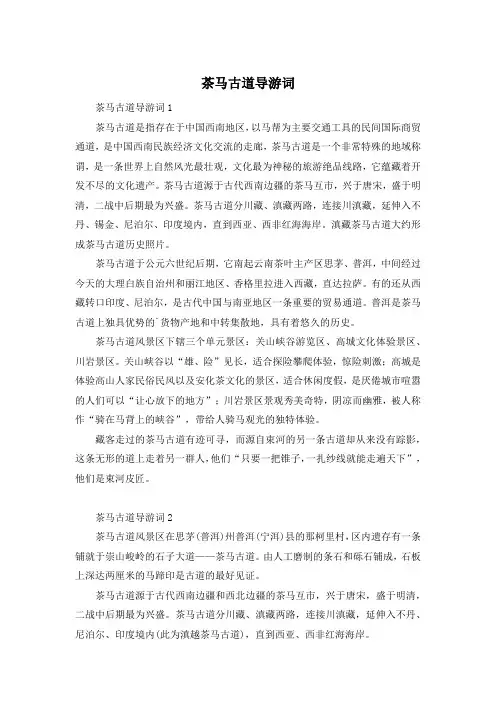 茶马古道导游词
