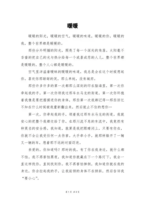 暖暖_初二作文