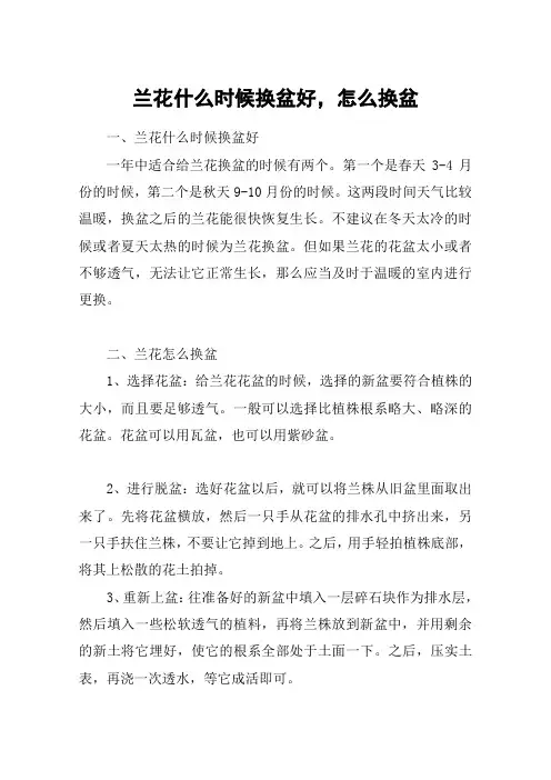 兰花什么时候换盆好,怎么换盆