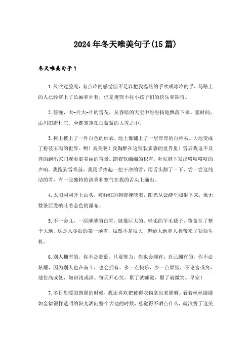 2024年冬天唯美句子(15篇)_1