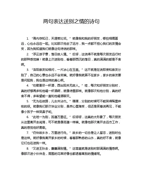 两句表达送别之情的诗句