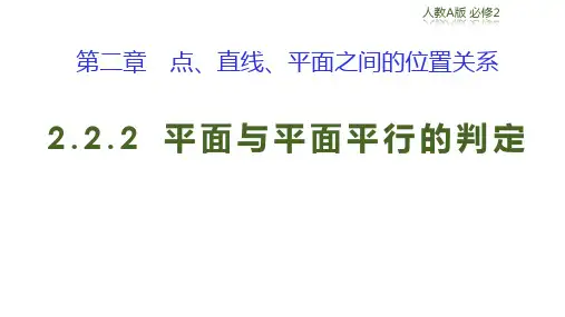 人教版高中数学必修2 2.2.2 平面与平面平行的判定 课件(共24张PPT)