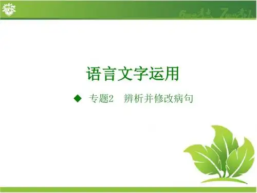 高考语文一轮专题复习辨析并修改病句(共79张PPT)