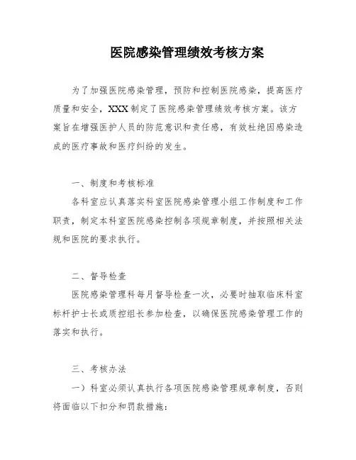 医院感染管理绩效考核方案