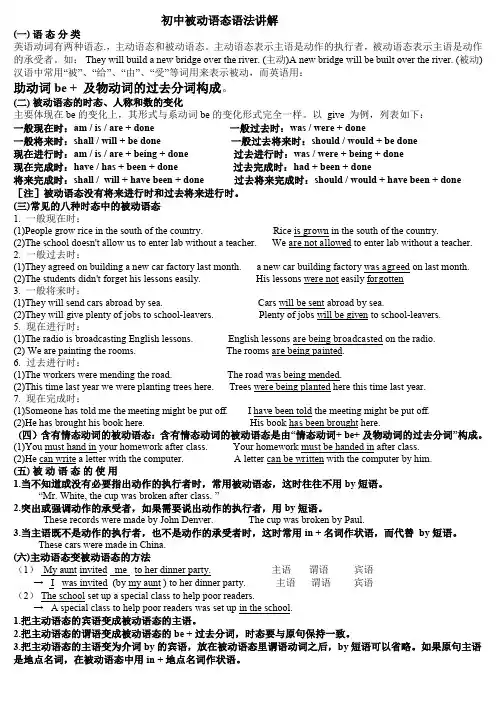 (完整word版)英语被动语态语法讲解(word文档良心出品)