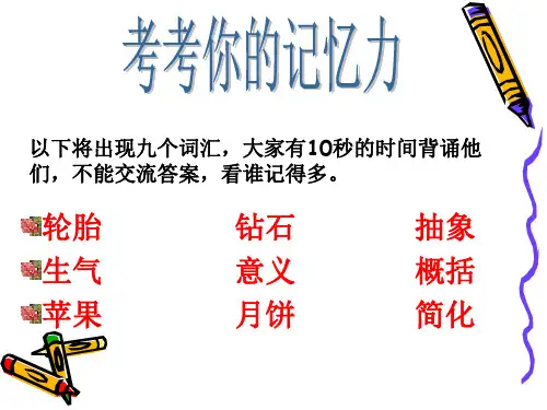 记忆规律及记忆策略ppt