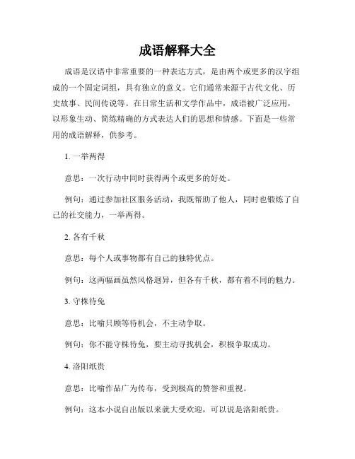 成语解释大全