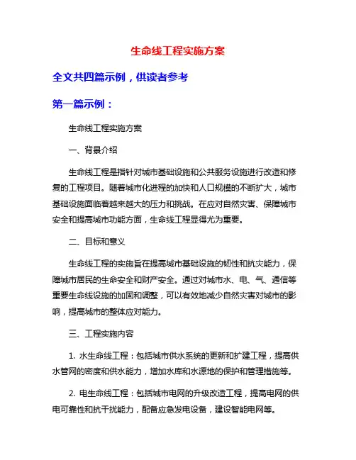 生命线工程实施方案