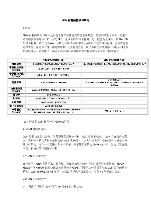 GaN材料的特性与应用