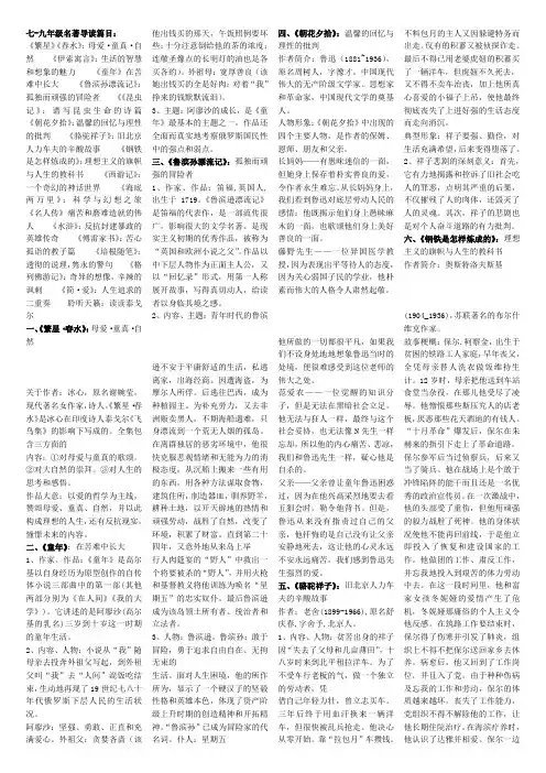 初中七-九年级名著导读汇编