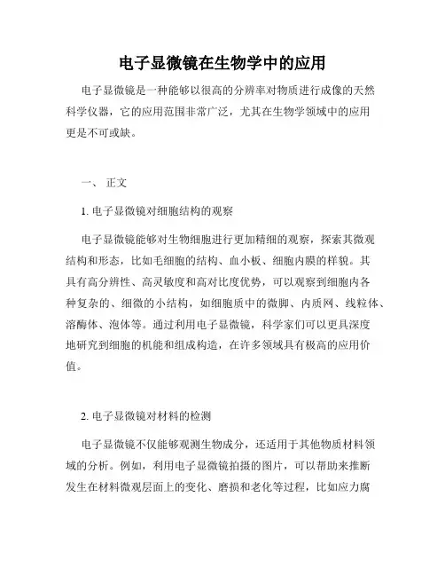 电子显微镜在生物学中的应用