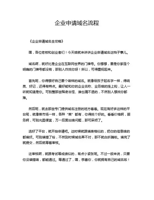 企业申请域名流程