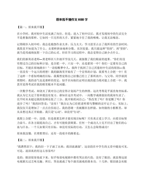 原来我不懂作文800字