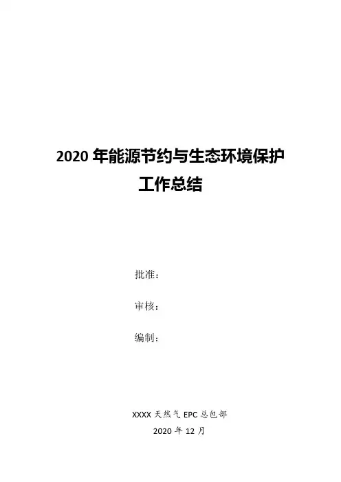 2020年能源节约与环境保护工作总结