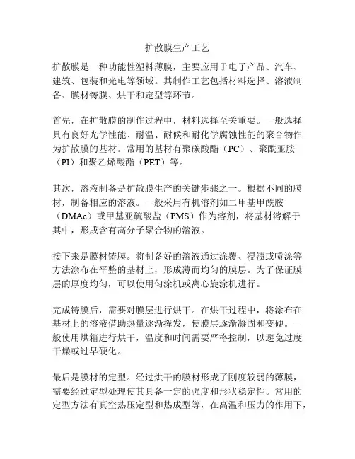 扩散膜生产工艺