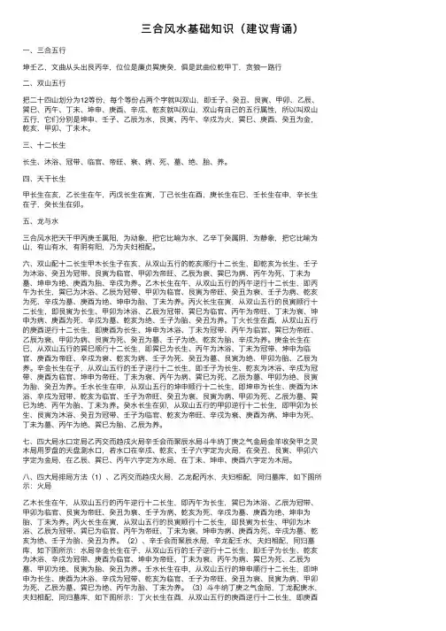 三合风水基础知识（建议背诵）