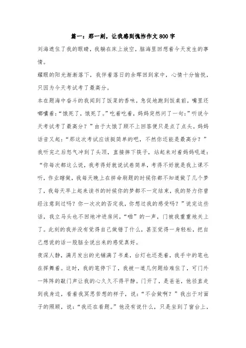 那一次我很愧疚作文800字