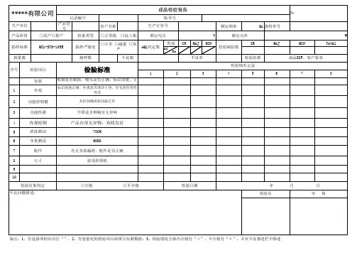 成品检验报告