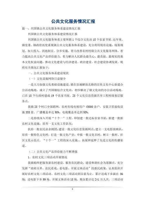 公共文化服务情况汇报