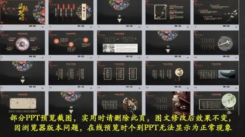 复古中国风延禧攻略主题动态PPT模板【附背景音乐】