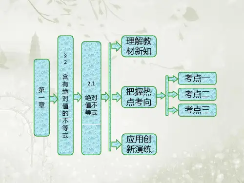 2017-2018学年高中数学北师大版选修4-5课件 第一章 §2 2.1 绝对值不等式
