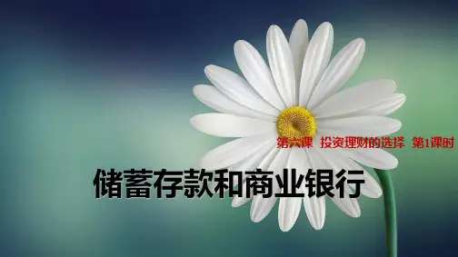 人教版高中政治必修1精品课件14：6.1 储蓄存款和商业银行