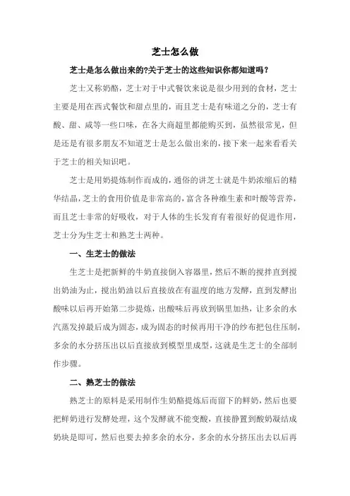 芝士怎么做
