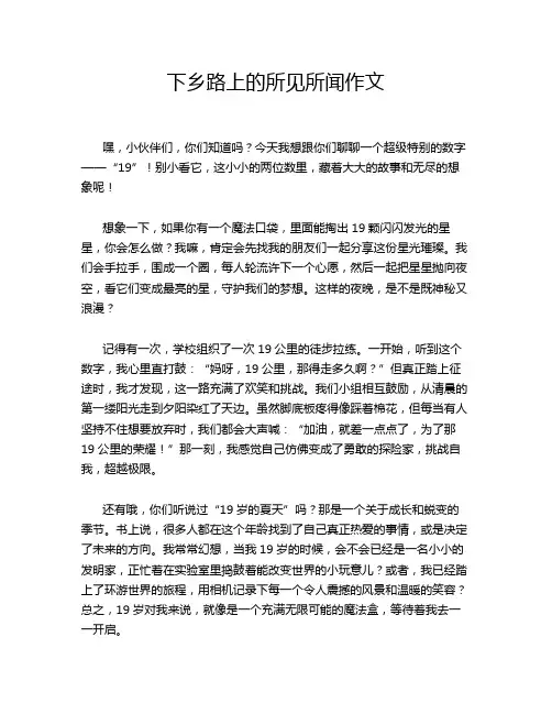下乡路上的所见所闻作文