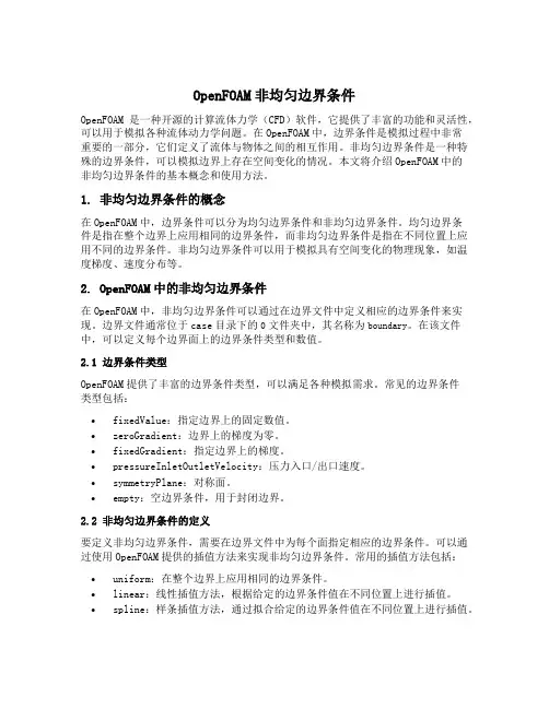openfoam 非均匀边界条件
