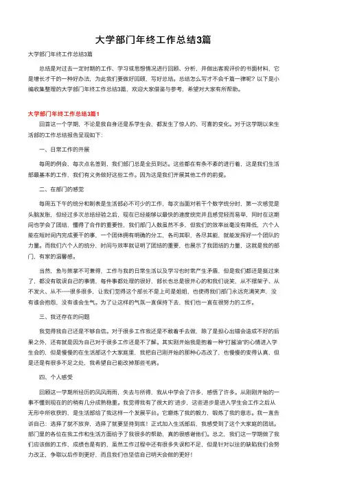 大学部门年终工作总结3篇