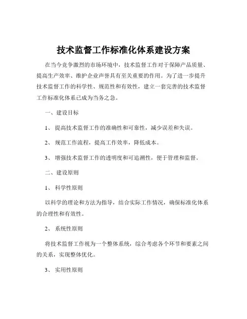 技术监督工作标准化体系建设方案